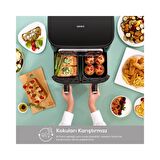 Karaca Air Pro Cook Duo Ev Yemeği XXXL 4+4 Litre Airfryer Black Cooper 8 Kişilik
