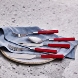 Karaca Fluca 18 Parça 6 Kişilik Yemek Çatal Kaşık Bıçak Seti Kırmızı