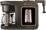 Karaca Hatır Plus Barista Steel 6 in 1 Konuşan Közde Türk Kahve Makinesi Walnut Brown