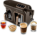 Karaca Hatır Plus Barista Steel 6 in 1 Konuşan Közde Türk Kahve Makinesi Walnut Brown