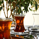 Karaca Timeless Platin Çelik Tepsili 40 Parça 12 Kişilik Çeyiz Çay Seti