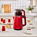 Karaca Mega Tea 1501 Cam Çay Makinesi Cherry Red 1500 W