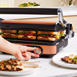 Karaca Gastro Gourmet Izgara ve Tost Makinesi Copper 2000 W 6 Dilim Kapasiteli