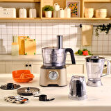 Karaca Mastermaid Power Max 11 in 1 2500w Mutfak Robotu Mineral Gold