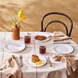 Karaca Albert 6 Kişilik Beyaz Opal Cam Pasta Seti 21 Cm