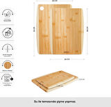 Karaca Delphın Bamboo 2'li Pro Kesme Tahtası 28/33 cm