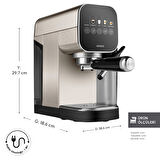 Karaca MyCaffe Barista S20 Entegre Süt Hazneli Otomatik Espresso ve Latte Makinesi Silver 900 ml 1360W