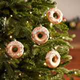 Karaca New Year Yılbaşı 2'li Set Donut Ağaç Süsü Pembe  8.5 cm