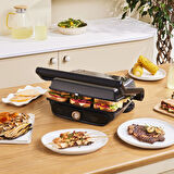Karaca Gastro Grill Glass 2400W Tost ve Izgara Makinesi Walnut Brown 6 Dilim Kapasiteli
