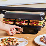Karaca Gastro Grill Glass 2400W Tost ve Izgara Makinesi Walnut Brown 6 Dilim Kapasiteli