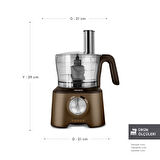 Karaca Mastermaid Power Multifunctional 10 in 1 Mutfak Robotu 2000W Walnut Brown 