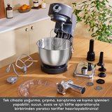 Karaca Multichef Ultra Kıyma Çekme/Sucuk-Sosis/İçli Köfte Aparatlı Hamur Yoğurma Makinesi Antrasit 2000W 8L