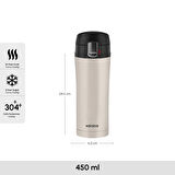 Karaca Pluton Çelik Sızdırmaz Termos Krem 450 ml