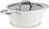 Karaca x Refika Birgül Swiss Crystal Metal Kulplu Tencere 24 Cm Creamy