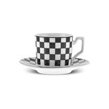 Karaca Geometrik 6 Kişilik Kahve Fincan Takımı 90 ml Siyah Beyaz