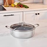 Karaca Plasma Steel 316+ 3Ply Karnıyarık Tencere 28 cm