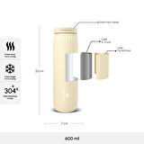 Karaca Rimo Sızdırmaz Çelik Termos 600 ml Krem