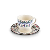 Karaca İznik Çini Çay Fincanı ve Tabağı 200 ml