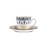 Karaca İznik Çini Çay Fincanı ve Tabağı 200 ml