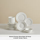 Karaca Forever Bone Nate 24 Parça 6 Kişilik Yemek Takımı