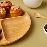 Karaca Bambu Nora 3 Bölmeli Yuvarlak Sunumluk