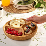 Karaca Bambu Lara 3 Bölmeli Yuvarlak Sunumluk