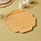 Karaca Bambu Rosa Çiçek Formlu Sunum Tahtası