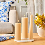 Karaca Striped Konik Mum Bej