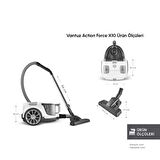 Karaca Vantuz Action Force X10 Toz Torbasız Elektrikli Süpürge White