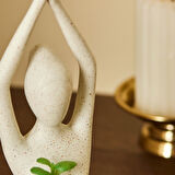 Karaca Home Palvin Asana Dekoratif Sukulent 13,5 x 13,5 x 25,3 cm