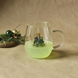 Karaca New Year Yılbaşı Green Pine Tree Cam Kupa 440 ml