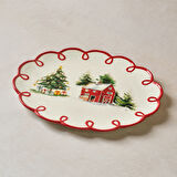 Karaca New Year Yılbaşı Cottage Kayık Tabak 30,5 cm