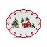 Karaca New Year Yılbaşı Cottage Kayık Tabak 30,5 cm