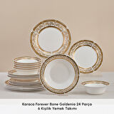 Karaca Forever Bone Goldenia 24 Parça 6 Kişilik Yemek Takımı