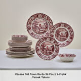 Karaca Old Town 24 Parça 6 Kişilik Yemek Takımı Bordo