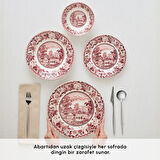 Karaca Old Town 24 Parça 6 Kişilik Yemek Takımı Bordo