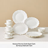 Karaca Florina Gold Opal Cam 26 Parça 6 Kişilik Kahvaltı Takımı