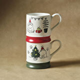 Karaca New Year Yılbaşı Kitty 2 Kişilik Kupa Seti 380 ml