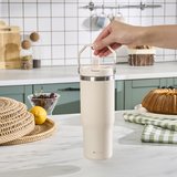 Emsan Star Ice Pipetli Çelik Sızdırmaz Termos Krem 900 ml