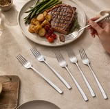 Krc Flame 6'lı Yemek Çatalı Platin