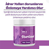 Vet's Plus Sterilised Yaban Mersinli Kısır Kediler için Urinary Destek 60'lı Çiğnenebilir Tablet