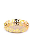 Gold Metal Yuvarlak Tepsi Orta