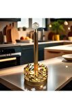 Gold Metal Kağıt Havluluk ve Peçetelik Seti Kristal