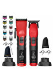 Supreme Trimmer Kırmızı 2Spee Trimmer & Clipper Tıraş Makinesi – LCD Göstergeli, Ultra Sessiz
