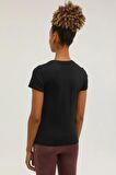 Lumberjack Basic Modal C Neck Siyah Kadın Kısa Kol T-Shirt W-CT131 101339647