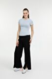 W-CT131 BASIC MODAL C NEC Açık Mavi Kadın Kısa Kol T-Shirt