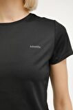 W-SN230 BASIC PES C NECK Siyah Kadın Kısa Kol T-Shirt
