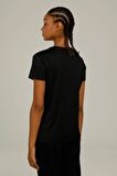 Lumberjack V Yaka Siyah Kadın T-Shirt 2SCT127