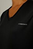 Lumberjack V Yaka Siyah Kadın T-Shirt 2SCT127
