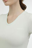 W-CT132 BASIC MODAL V NEC PASTEL YESIL Kadın Kısa Kol T-Shirt
